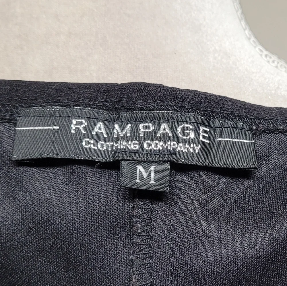 Rampage Vintage 80s Whimsigoth Black Red Ditsy Floral Puff Sleeve Babydoll Dress - Picture 10 of 11